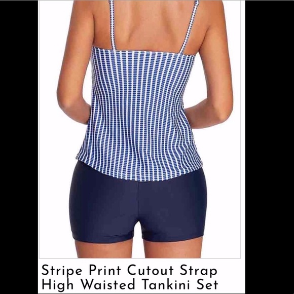 Stripe Print Tankini NEW L - Picture 2 of 5